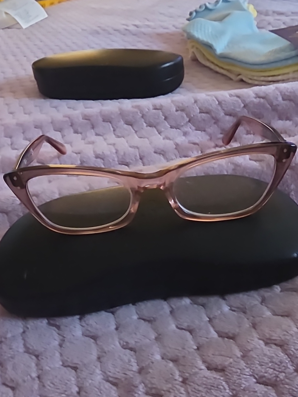 Ray-Ban Pink Transparent Cat-Eye Glasses for Women